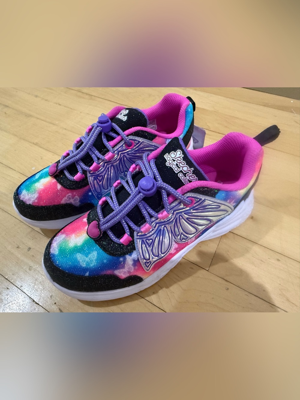 Skechers Kids Galaxy Wing Light-Up Sneakers - Pink, Purple, Blue